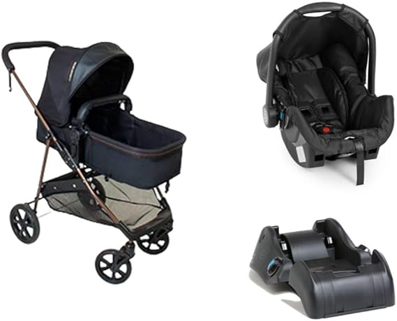 Galzerano Napoli Travel System entre carrinhos de bebê moisés com bebê conforto