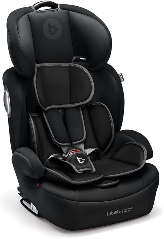 Cadeirinha Litet Safemax Fix 2.0 Preta 9 a 36 kg com Isofix e Top Tether