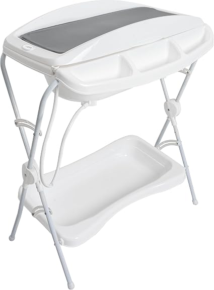 Banheira de bebê Kiddo Shower II alta com trocador cinza
