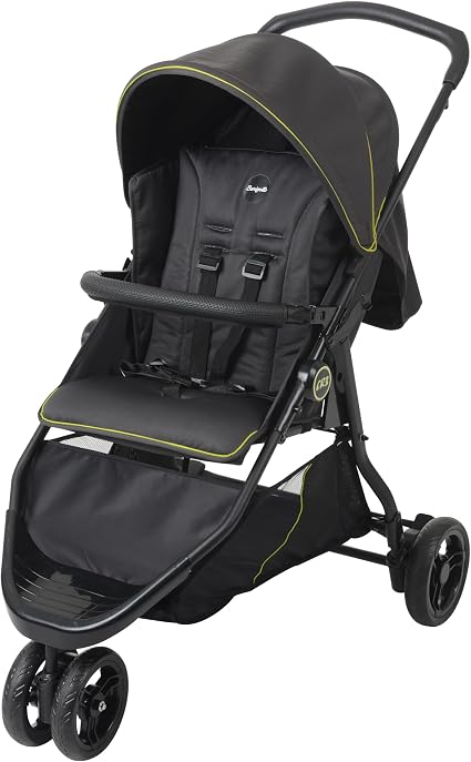 Carrinho de bebê Burigotto CR3 cinza escuro com neon de 0 até 15 kg