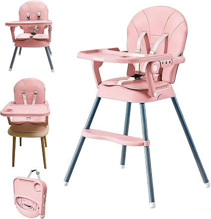 Cadeira de alimentação portátil M188 rosa, 3 em 1