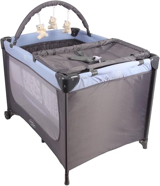 Berço portátil Baby Style Joly azul com trocador e móbile