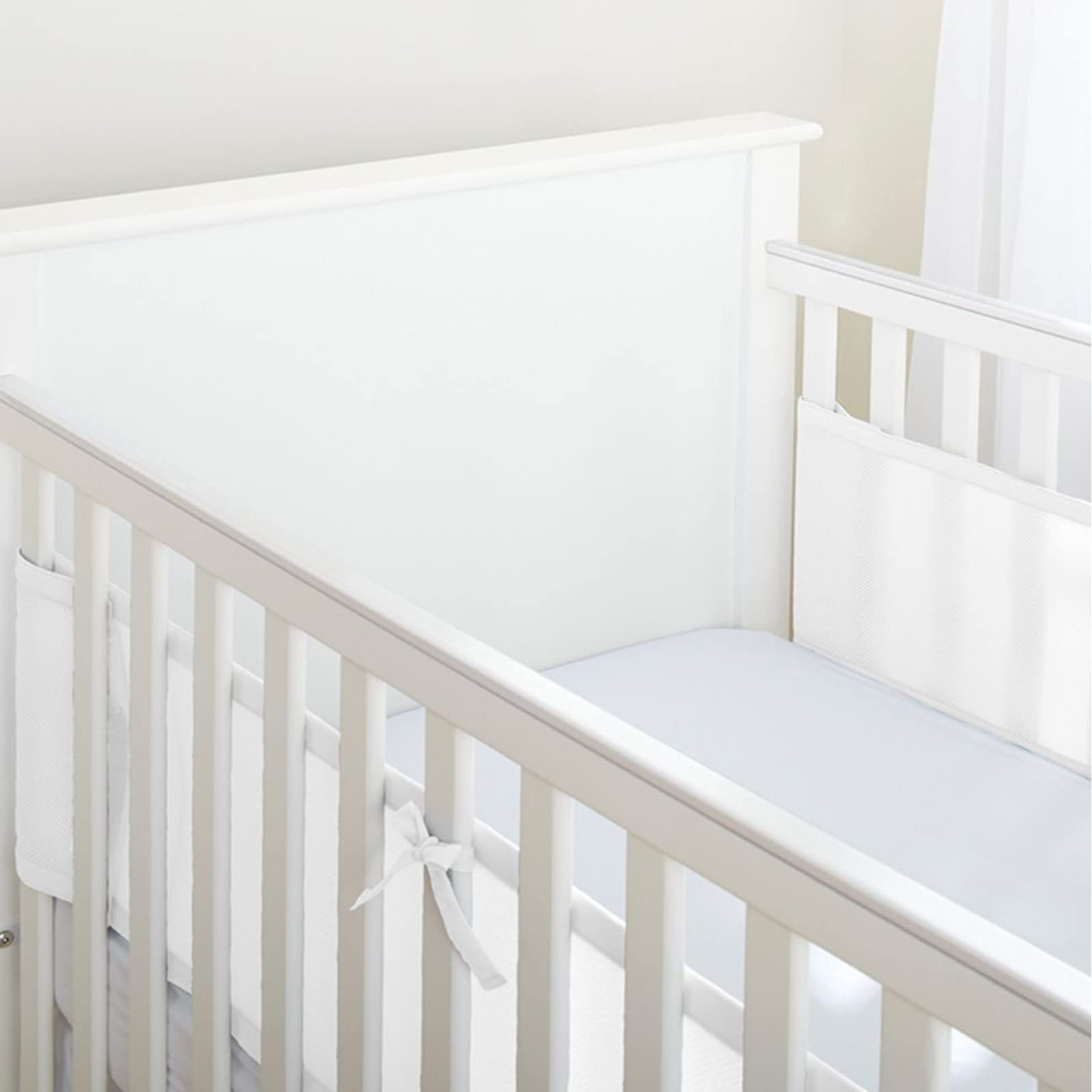 protetor de berço baby deluxe tela respirável branco