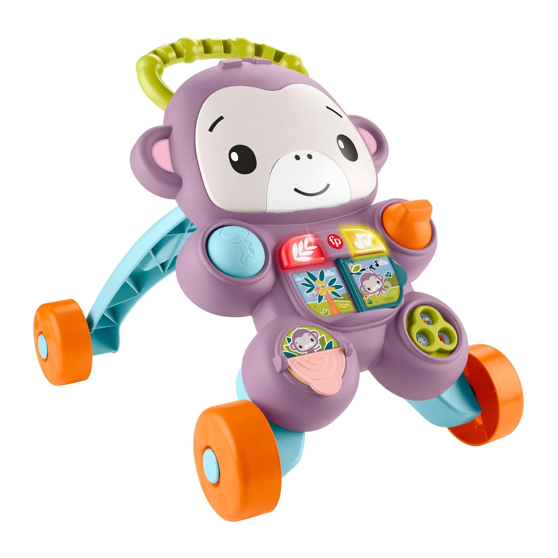 andador de bebê Fisher-Price Amigo Macaco Aprenda Comigo de empurrar