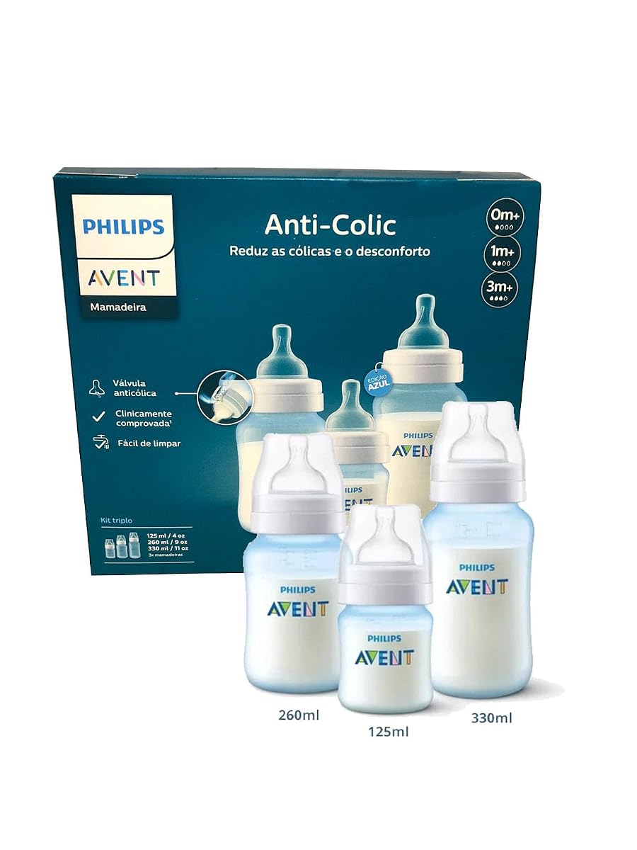 Mamadeira anticolica Philips Avent Anti-Colic Kit Triplo 125 260 330ml