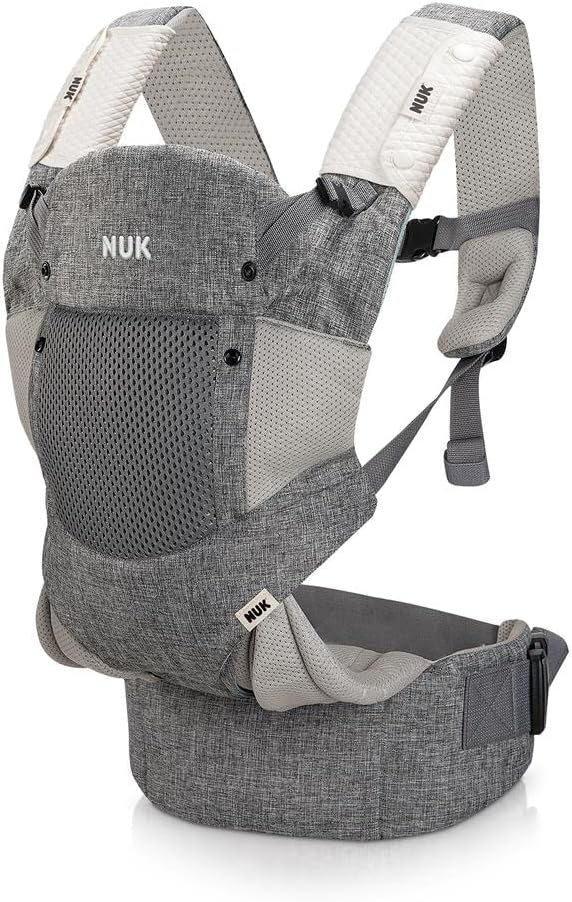 canguru para bebê NUK Comfort 3 em 1 ergonômico cinza
