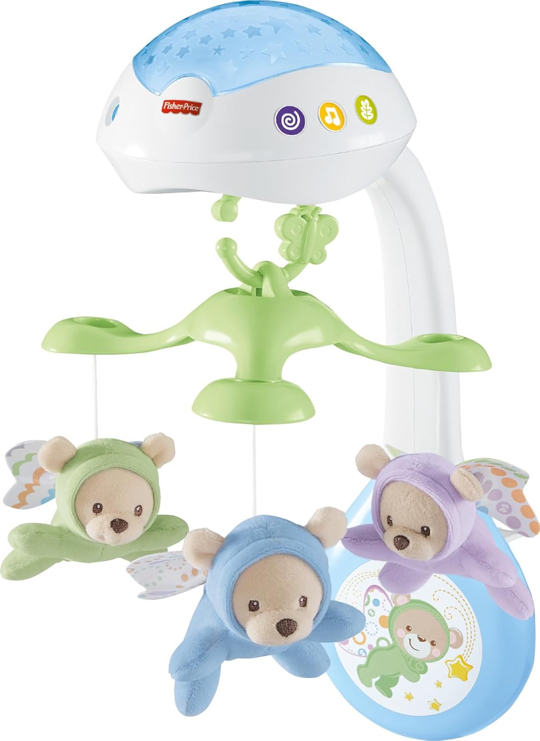 mobile Fisher-Price Ursinhos Fofinhos 3 em 1 com projetor de estrelas